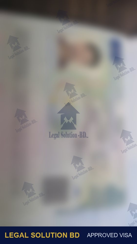 Approved Europe work visa — Legal Solution BD client (personal details hidden for privacy)