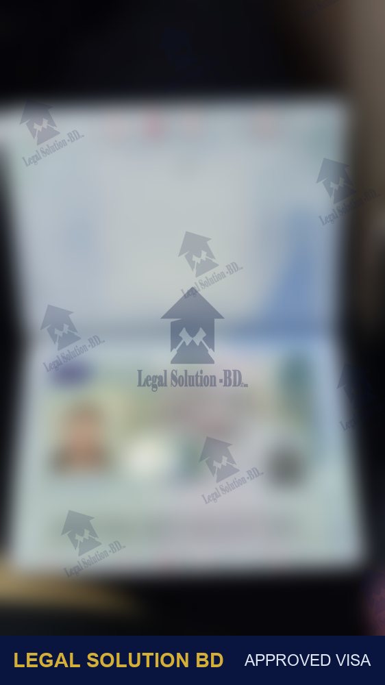 Approved Europe work visa — Legal Solution BD client (personal details hidden for privacy)