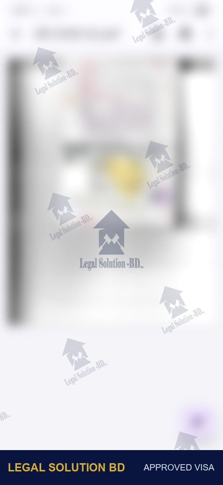 Approved Europe work visa — Legal Solution BD client (personal details hidden for privacy)