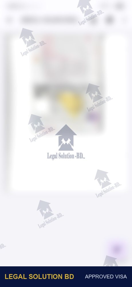 Approved Europe work visa — Legal Solution BD client (personal details hidden for privacy)